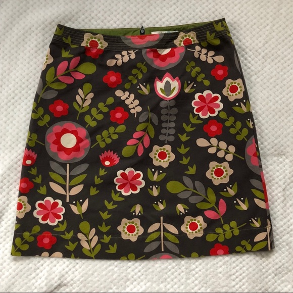 Boden Dresses & Skirts - Boden Gray Floral Cotton Skirt 12